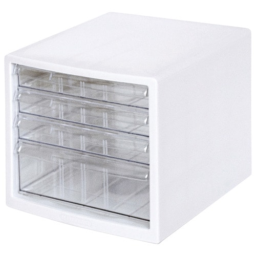 ナカバヤシ　仕切れるレターケース　A4　浅3段・深1段　ホワイト　A4E-S4-W　1台（ご注文単位1台）【直送品】