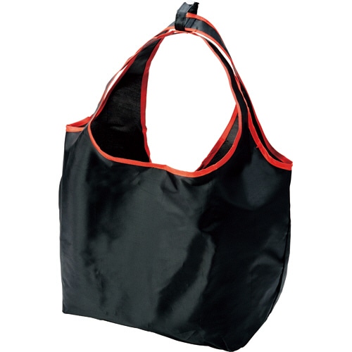 大和物産　携帯用マイバッグ　厚手　ブラック　1個（ご注文単位1個）【直送品】