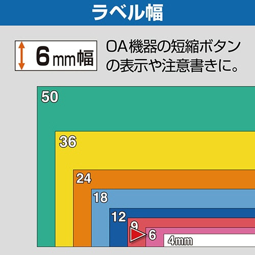 キングジム　テプラ　PRO　テープカートリッジ　6mm　白／黒文字　SS6K　1セット（5個）（ご注文単位1セット）【直送品】