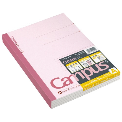 コクヨ　キャンパスノート（普通横罫）　セミB5　A罫　40枚　ノ-4ANX5　1セット（120冊：5冊×24パック）（ご注文単位1セット）【直送品】