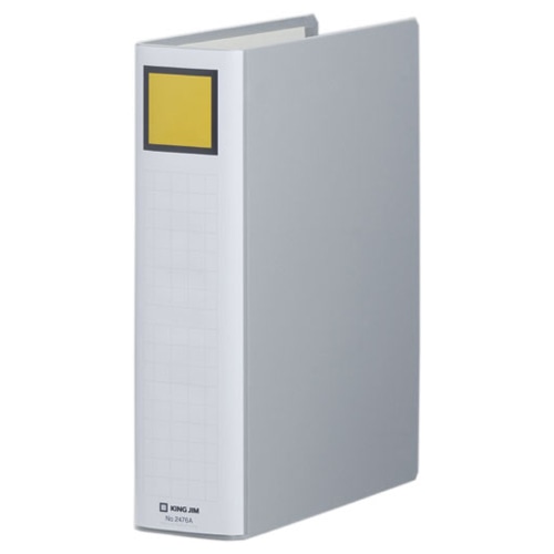キングジム　キングファイル　スーパードッチ（脱・着）イージー　A4タテ　600枚収容　60mmとじ　背幅76mm　グレー　2476A-GY　1セット（10冊）（ご注文単位1セット）【直送品】