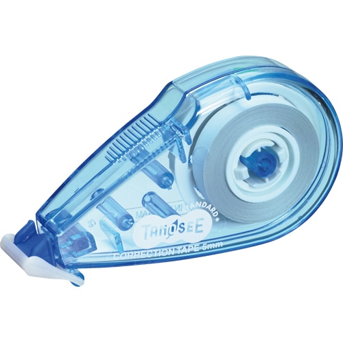 TANOSEE　修正テープ（使い切り）　5mm幅×8m　ブルー　1セット（40個）（ご注文単位1セット）【直送品】
