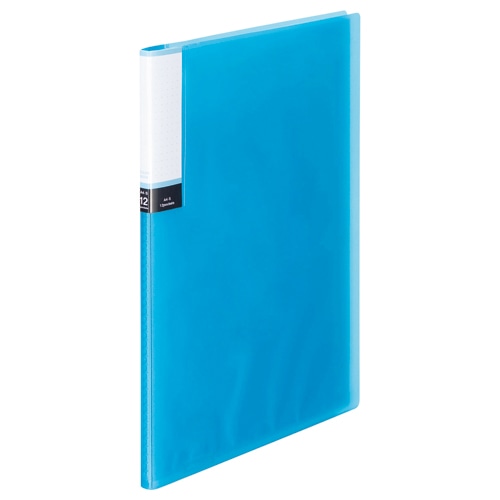 TANOSEE　クリアブック（透明表紙）　A4タテ　12ポケット　背幅8mm　ブルー　1セット（60冊）（ご注文単位1セット）【直送品】