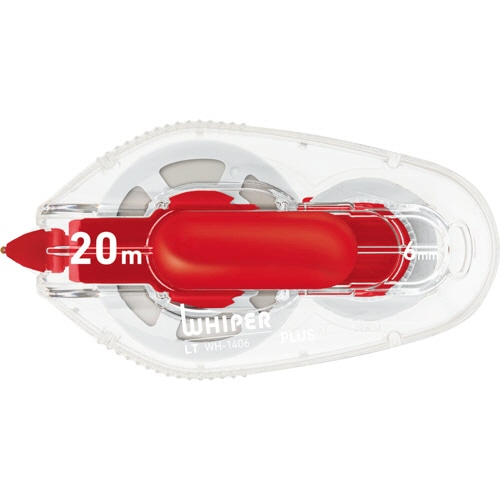 プラス　修正テープ　ホワイパーLT　6mm幅×20m　レッド　WH-1406　1セット（10個）（ご注文単位1セット）【直送品】