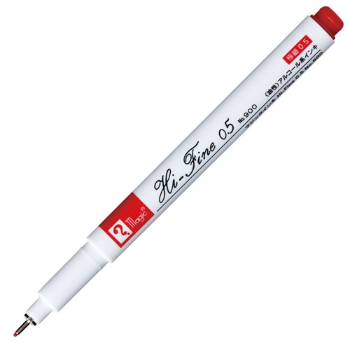 寺西化学　油性マーカー　マジックインキ　Hi-Fine　0.5　No.900　赤　M900R-T2　1セット（10本）（ご注文単位1セット）【直送品】