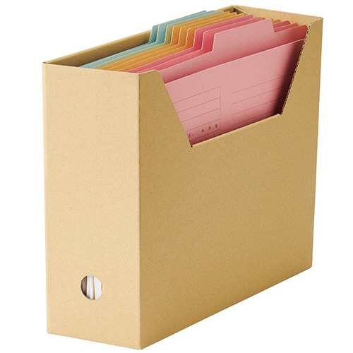 TANOSEE　ボックスファイル（ナチュラル）　軽量エコタイプ　A4ヨコ　背幅100mm　1セット（100冊：5冊×20パック）（ご注文単位1セット）【直送品】