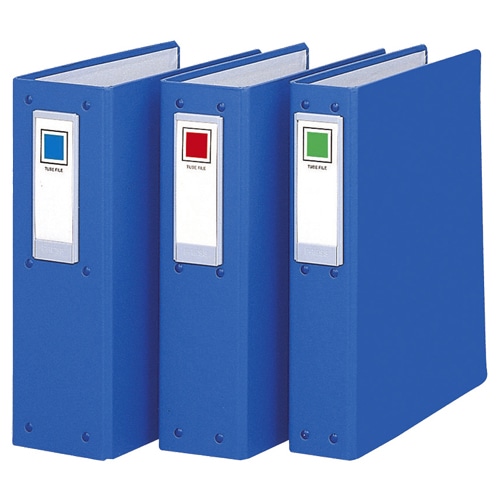 コクヨ　チューブファイル（ロングボディ）　片開き　A4タテ　2穴　600枚収容　60mmとじ　背幅89mm　青　フ-L660NB　1セット（8冊）（ご注文単位1セット）【直送品】