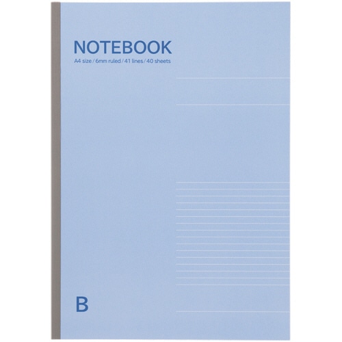 TANOSEE　ノートブック　A4　B罫6mm　40枚　1セット（80冊）（ご注文単位1セット）【直送品】