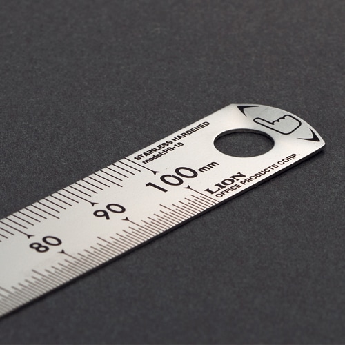ライオン事務器 ステンレス定規 10cm PS-10 1セット(50本)(ご注文単位1セット)【直送品】