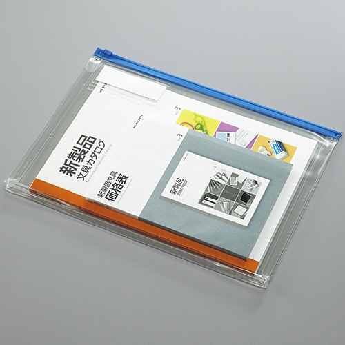 コクヨ カラーソフトクリヤーケースC(チャック付き) マチ付 A4ヨコ 青 クケ-334B 1セット(20枚)(ご注文単位1セット)【直送品】