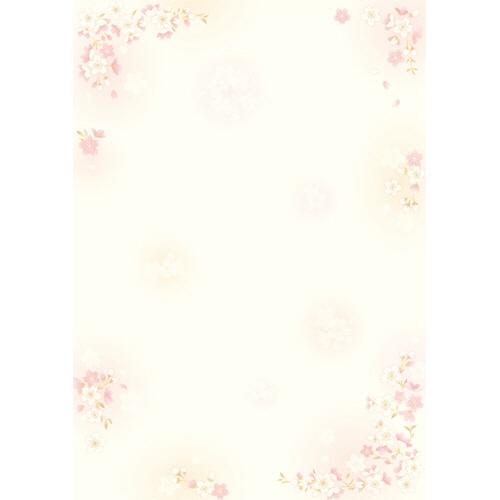 ササガワ OA対応和柄用紙 和ごころ A4判 枝桜 4-1020 1セット(50枚:10枚×5冊)(ご注文単位1セット)【直送品】