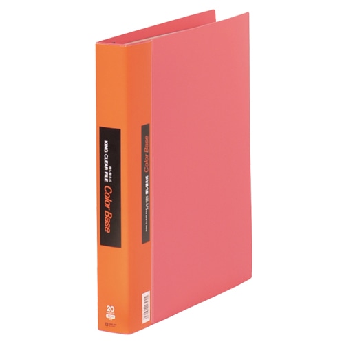 キングジム　クリアーファイル　カラーベース　差し替え式　A4タテ　30穴　15ポケット付属　背幅40mm　赤　139W-R　1セット（5冊）（ご注文単位1セット）【直送品】