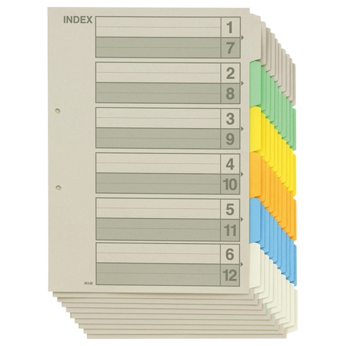 TANOSEE 再生インデックス A4タテ 2穴 6山 1セット(400組:10組×40パック)(ご注文単位1セット)【直送品】