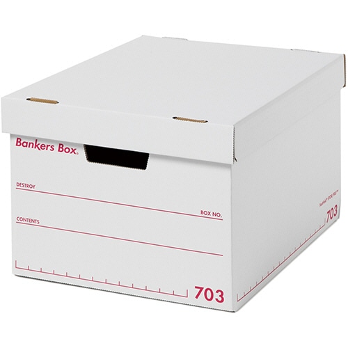 フェローズ バンカーズボックス 703sボックス A4 ふた付 ホワイト/レッド 1006301 1セット(15個:3個×5パック)(ご注文単位1セット)【直送品】