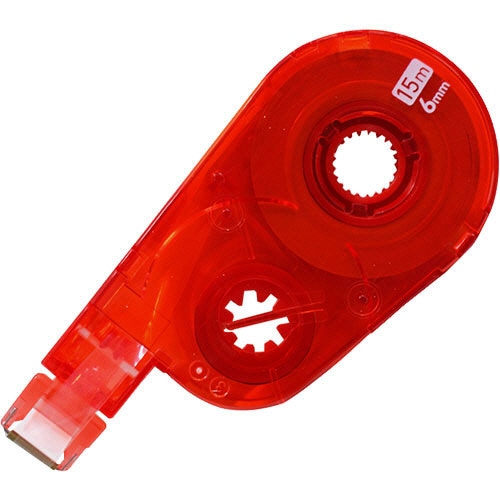 プラス　修正テープ　ホワイパースイッチ　交換テープ　6mm幅×15m　レッド　WH-1516R　1セット（10個）（ご注文単位1セット）【直送品】