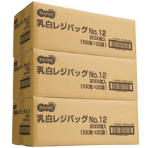 TANOSEE　乳白レジ袋　12号　ヨコ190×タテ370×マチ幅100mm　1セット（6000枚：100枚×60パック）（ご注文単位1セット）【直送品】
