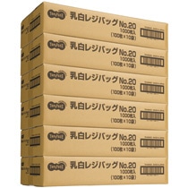 TANOSEE　乳白レジ袋　20号　ヨコ215×タテ450×マチ幅125mm　1セット（6000枚：100枚×60パック）（ご注文単位1セット）【直送品】