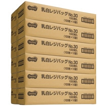 TANOSEE　乳白レジ袋　30号　ヨコ265×タテ480×マチ幅130mm　1セット（6000枚：100枚×60パック）（ご注文単位1セット）【直送品】