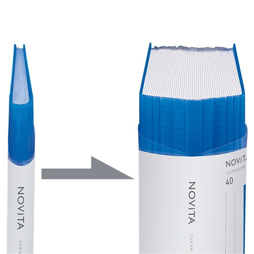 コクヨ　クリヤーブック（ノビータ）　固定式　A4タテ　40ポケット　背幅8～50mm　青　ラ-NV40B　1セット（10冊）（ご注文単位1セット）【直送品】