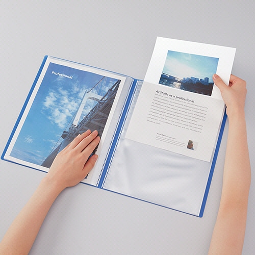 コクヨ　クリヤーブック（ノビータ）　固定式　A4タテ　40ポケット　背幅8～50mm　青　ラ-NV40B　1セット（10冊）（ご注文単位1セット）【直送品】