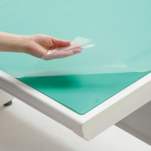 TANOSEE　PVCデスクマット（フタル酸エステル不使用）　斜めカット　ダブル　900×620mm　1セット（5枚）（ご注文単位1セット）【直送品】