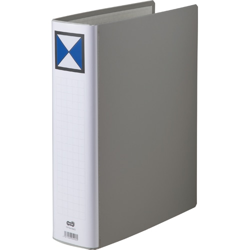 TANOSEE　両開きパイプ式ファイル　A4タテ　600枚収容　60mmとじ　背幅76mm　グレー　1セット（30冊）（ご注文単位1セット）【直送品】
