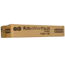 TANOSEE　乳白レジ袋　25号　ヨコ215×タテ480×マチ幅125mm　1セット（6000枚：100枚×60パック）（ご注文単位1セット）【直送品】