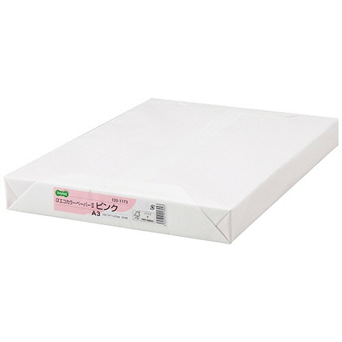 TANOSEE　αエコカラーペーパーII　A3　ピンク　1セット（1500枚：500枚×3冊）（ご注文単位1セット）【直送品】
