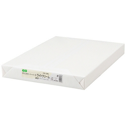TANOSEE　αエコカラーペーパーII　A3　ライトクリーム　1セット（1500枚：500枚×3冊）（ご注文単位1セット）【直送品】