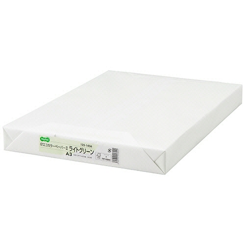 TANOSEE　αエコカラーペーパーII　A3　ライトグリーン　1セット（1500枚：500枚×3冊）（ご注文単位1セット）【直送品】