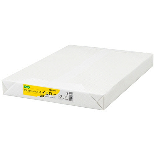 TANOSEE　αエコカラーペーパーII　A3　イエロー　1セット（1500枚：500枚×3冊）（ご注文単位1セット）【直送品】