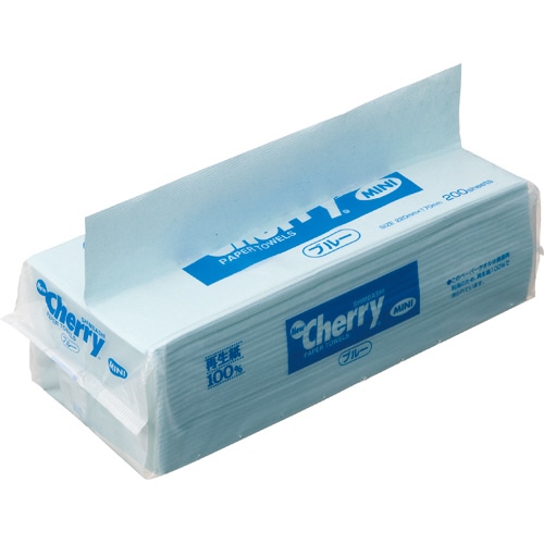 新橋製紙　ペーパータオル　ニューチェリー　ブルー　ミニ　エコノミー　200枚／パック　CH2040B　1セット（48パック）（ご注文単位1セット）【直送品】