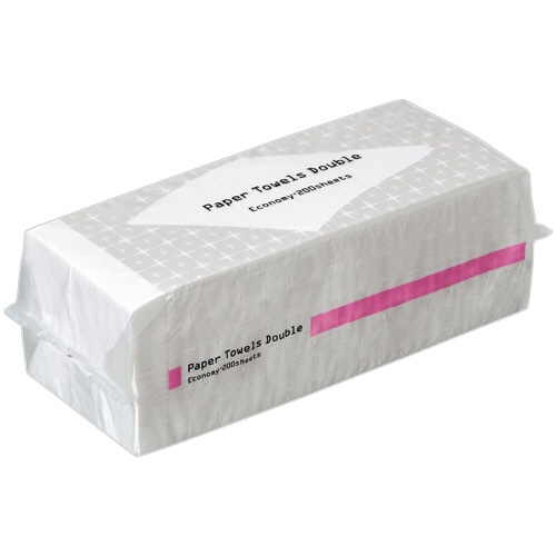 TANOSEE　ペーパータオル　抗菌・ダブル（エコノミー）　200組／パック　1セット（210パック：42パック×5ケース）（ご注文単位1セット）【直送品】