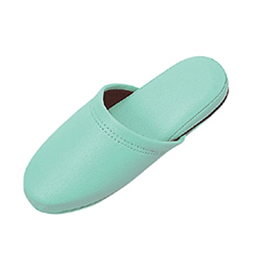 オーミケンシ 抗菌ビニールレザー調スリッパ グリーン 1セット(30足)(ご注文単位1セット)【直送品】