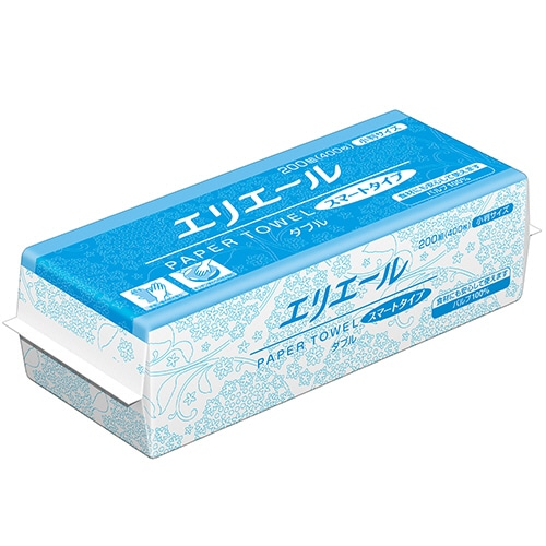 大王製紙　エリエール　ペーパータオル　スマートタイプ　ダブル　小判　200組／パック　1セット（42パック）（ご注文単位1セット）【直送品】
