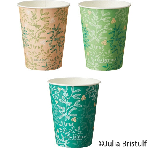 TANOSEE　紙コップ　BerryLeaf（ベリーリーフ）　275mL（9オンス）　1セット（2500個：100個×25パック）（ご注文単位1セット）【直送品】