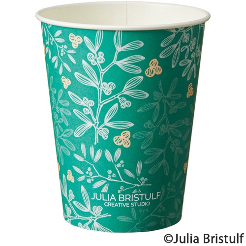 TANOSEE 紙コップ BerryLeaf(ベリーリーフ) 275mL(9オンス) 1セット(2500個:100個×25パック)(ご注文単位1セット)【直送品】