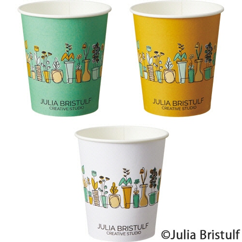 TANOSEE　紙コップ　Plants（プランツ）　205mL（7オンス）　1セット（2000個：80個×25パック）（ご注文単位1セット）【直送品】