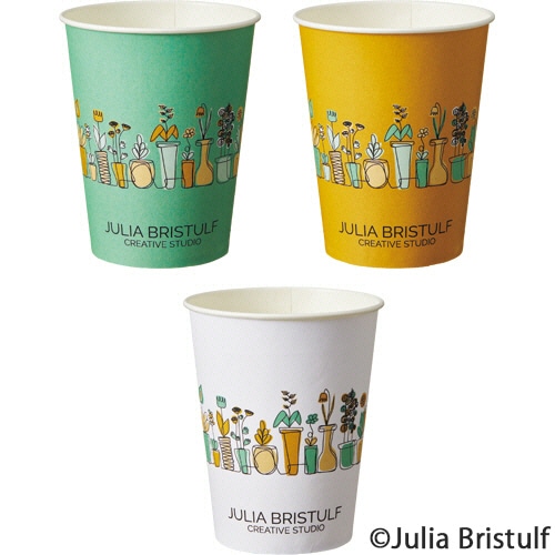 TANOSEE　紙コップ　Plants（プランツ）　275mL（9オンス）　1セット（2500個：100個×25パック）（ご注文単位1セット）【直送品】