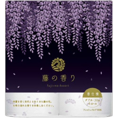 四国特紙　トイレットペーパー　藤の香り　ダブル　芯あり　30m　1セット（48ロール：4ロール×12パック）（ご注文単位1セット）【直送品】