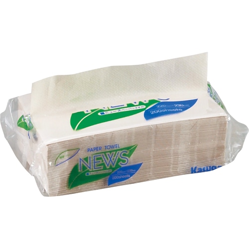 春日製紙工業　ニューズペーパータオル　レギュラー　200枚／パック　NEWSP-R-30　1ケース（30パック）（ご注文単位1ケース）【直送品】
