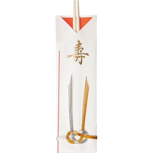 大和物産　祝箸　結び（水引き付）　1セット（50膳：5膳×10パック）（ご注文単位1セット）【直送品】