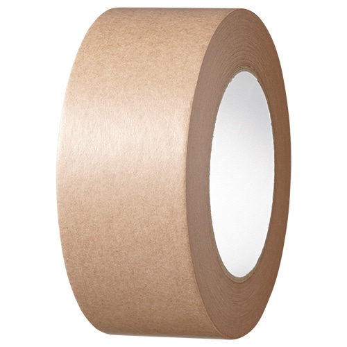 TANOSEE クラフトテープ 重ね貼可能 50mm×50m 厚み約0.14mm 茶 1セット(150巻)(ご注文単位1セット)【直送品】