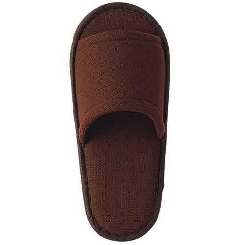 TANOSEE　ソフトニットスリッパ　子ども用　ブラウン　1セット（200足：5足×40パック）（ご注文単位1セット）【直送品】