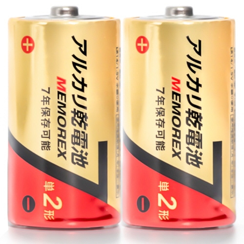 メモレックス・テレックス　アルカリ乾電池　単2形　LR14／1.5V　10S7　1セット（30本：10本×3パック）（ご注文単位1セット）【直送品】