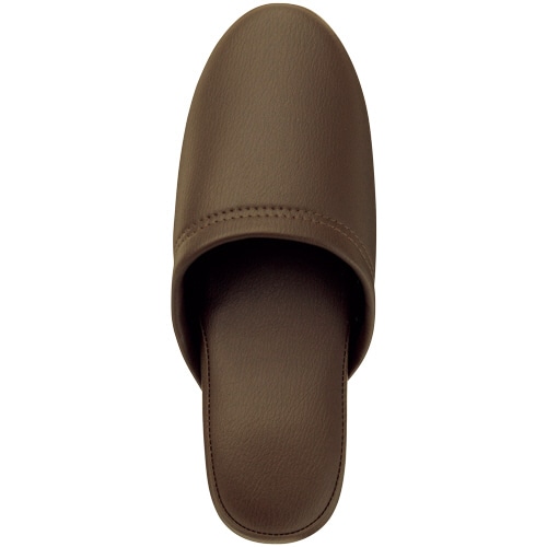 オーミケンシ 抗菌ビニールレザー調スリッパ ダークブラウン 1セット(30足)(ご注文単位1セット)【直送品】