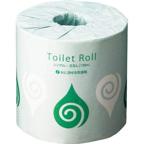 TANOSEE　トイレットペーパー　個包装　シングル　芯なし　130m　1セット（480ロール：48ロール×10ケース）（ご注文単位1セット）【直送品】