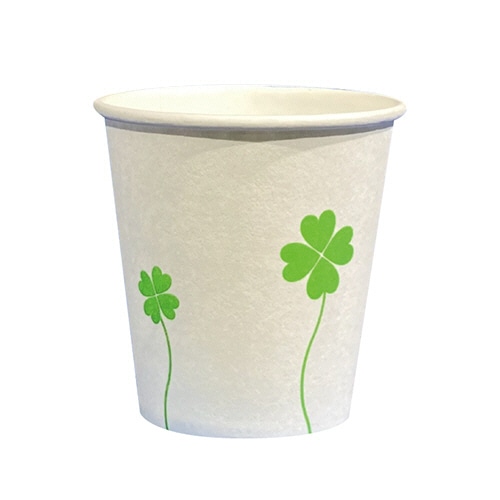 ファーストレイト　ペーパーカップ　ロースタッキング仕様　四つ葉（グリーン）　90ml（3オンス）　FR-5350　1セット（4000個：100個×40パック）（ご注文単位1セット）【直送品】