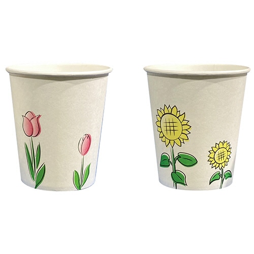 ファーストレイト　ペーパーカップ　ロースタッキング仕様　チューリップ＆向日葵　150ml（5オンス）　FR-5362　1セット（4000個：1000個×4パック）（ご注文単位1セット）【直送品】