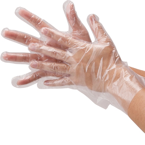 川西工業 ポリエチレン手袋 カタエンボス クリア M #2016 1セット(10000枚:100枚×100パック)(ご注文単位1セット)【直送品】